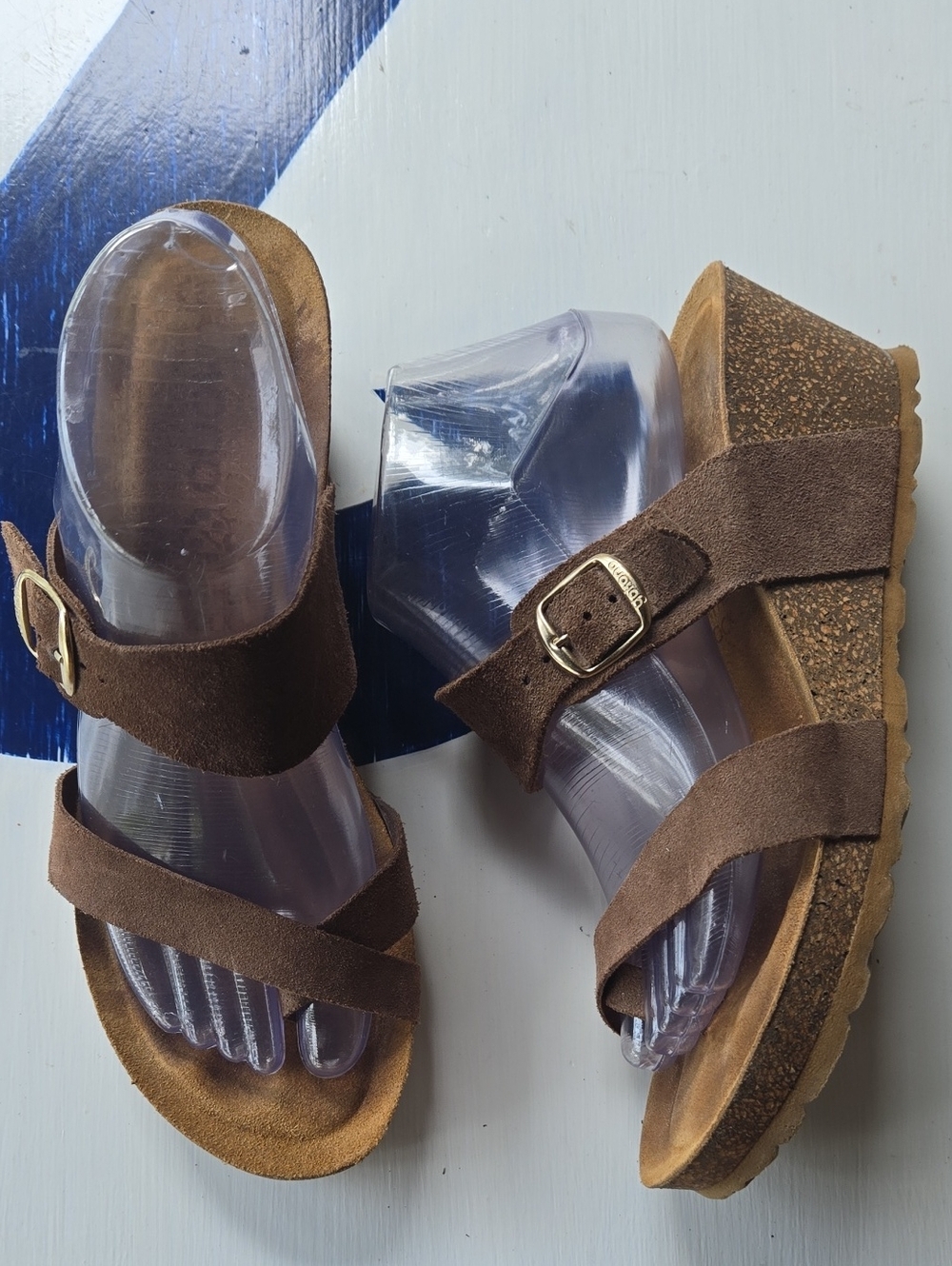 Yokono Brown Suede Wedge Sandal Size US 9